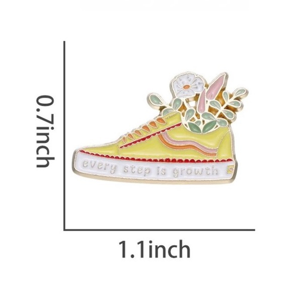 6/$30 Sneakers Every Step Is Growth Enamel Pin - Picture 2 of 2